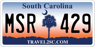 SC license plate MSR429