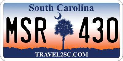 SC license plate MSR430