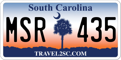SC license plate MSR435