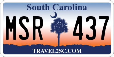 SC license plate MSR437