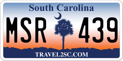 SC license plate MSR439