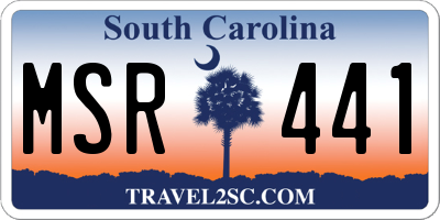 SC license plate MSR441