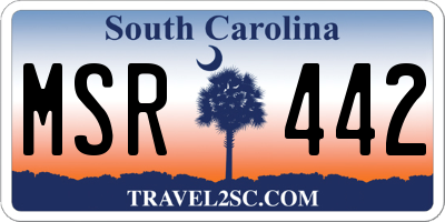 SC license plate MSR442