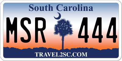 SC license plate MSR444