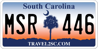 SC license plate MSR446