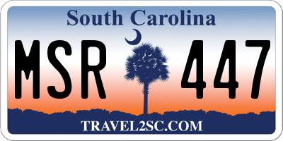 SC license plate MSR447