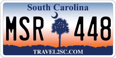 SC license plate MSR448