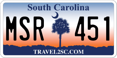 SC license plate MSR451
