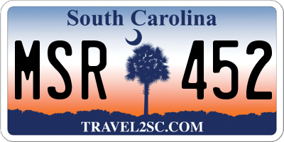 SC license plate MSR452