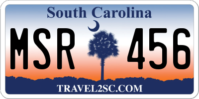 SC license plate MSR456