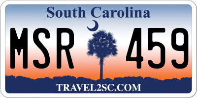 SC license plate MSR459