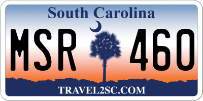 SC license plate MSR460