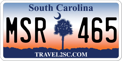 SC license plate MSR465