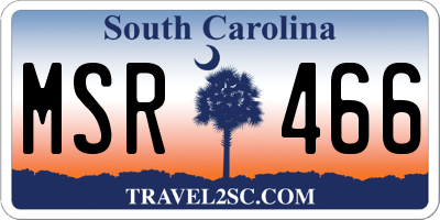 SC license plate MSR466