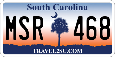 SC license plate MSR468