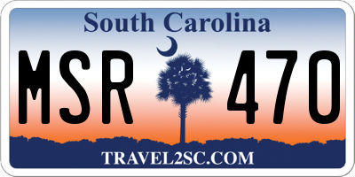 SC license plate MSR470