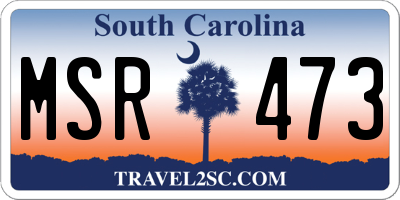 SC license plate MSR473