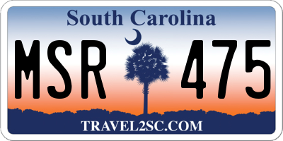 SC license plate MSR475