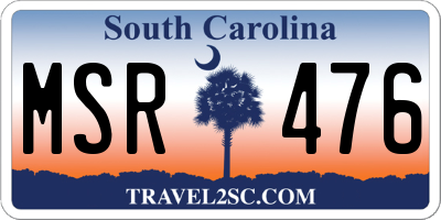 SC license plate MSR476