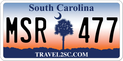 SC license plate MSR477