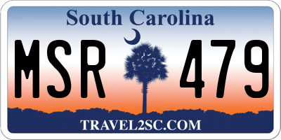 SC license plate MSR479