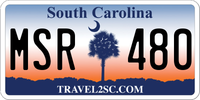 SC license plate MSR480