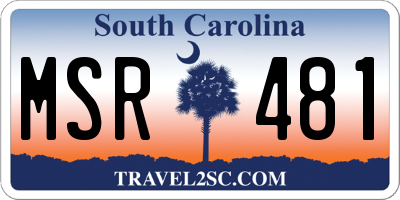 SC license plate MSR481