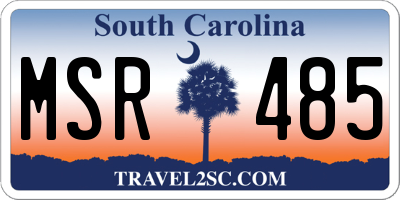 SC license plate MSR485