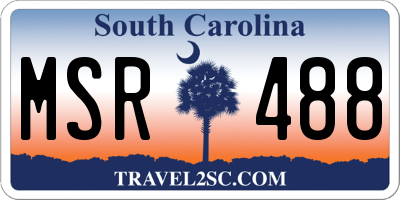 SC license plate MSR488