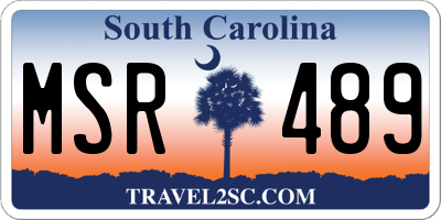 SC license plate MSR489