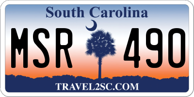 SC license plate MSR490