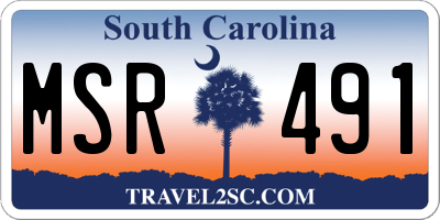 SC license plate MSR491