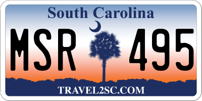 SC license plate MSR495
