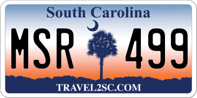 SC license plate MSR499
