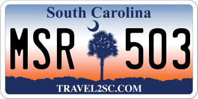 SC license plate MSR503