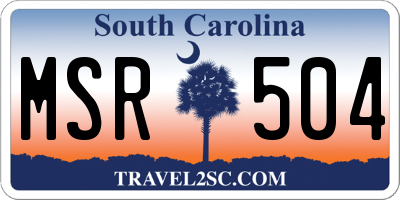 SC license plate MSR504