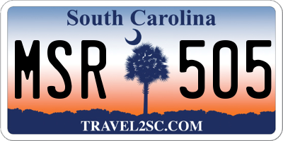 SC license plate MSR505