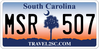 SC license plate MSR507
