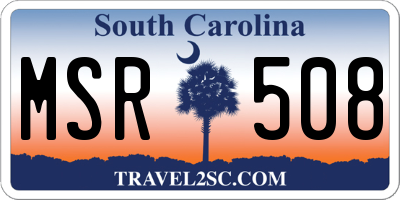 SC license plate MSR508