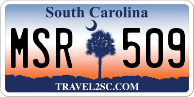 SC license plate MSR509