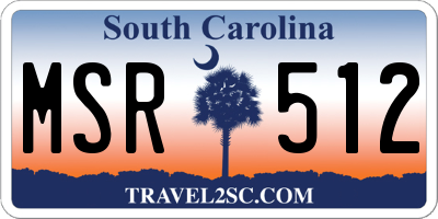 SC license plate MSR512