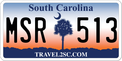 SC license plate MSR513