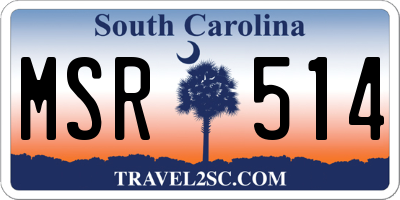 SC license plate MSR514