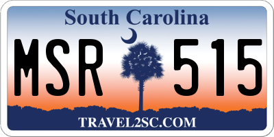 SC license plate MSR515