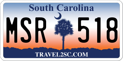 SC license plate MSR518