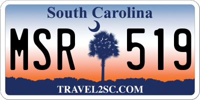 SC license plate MSR519