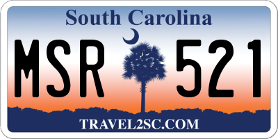 SC license plate MSR521