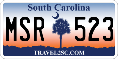 SC license plate MSR523