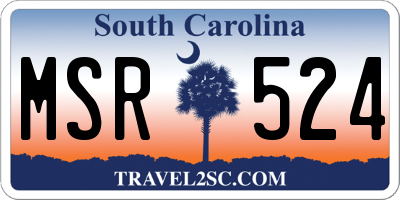 SC license plate MSR524