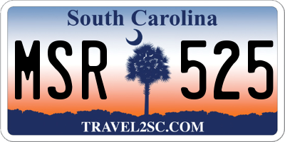 SC license plate MSR525